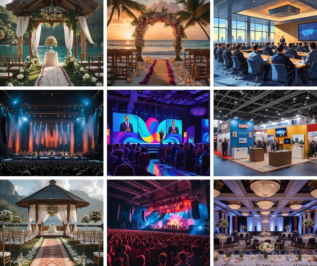 Event staff coordinating behind the scenes